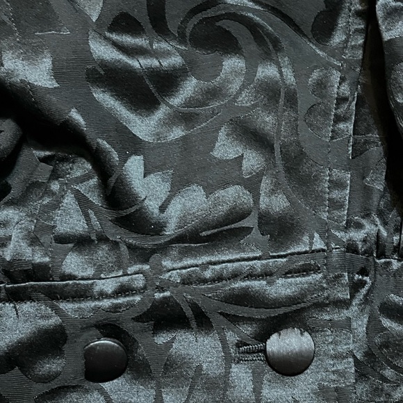 80s Vintage ESCADA Margareta Ley 38 Black Elegant Floral Blazer Double Breasted - Picture 5 of 9